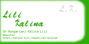 lili kalina business card